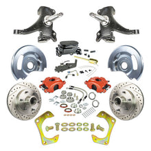 The Right Stuff 60-62 GM Truck &amp; Sub, 2" Drop Std Front Disc Brake Kit, Red Calipers Blk Upper - (TSD6016DZY)