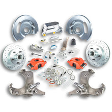 The Right Stuff 63-70 Chevy/GMC Truck &amp; Sub, Manual Front Disc Kit, Red Calipers, Chrome Upper - (TSD6315ZX)