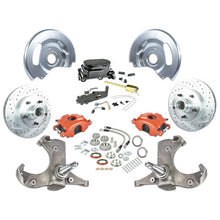 The Right Stuff 63-70 Chevy/GMC Truck &amp; Sub Std Front Disc Brake Kit, Red Calipers Black Upper - (TSD6315ZY)
