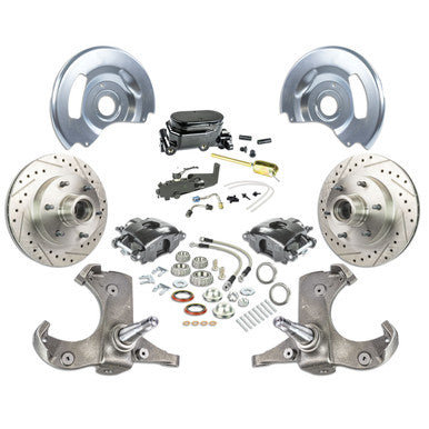 The Right Stuff 63-70 Chevy/GMC Truck &amp; Sub, Std Front Disc Brake Kit, Blk Calipers Blk Upper - (TSD6316BY)