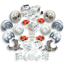 The Right Stuff 63-70 Chevy/GMC Truck/Suburban, Std 4-Wheel Brake Kit Red Calipers Chrome Upper - (TSD6346ZX)