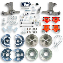 The Right Stuff 63-70 Chevy/GMC Truck/Suburban, Std 4-Wheel Brake Kit Red Calipers Chrome Upper - (TSD6346ZX)