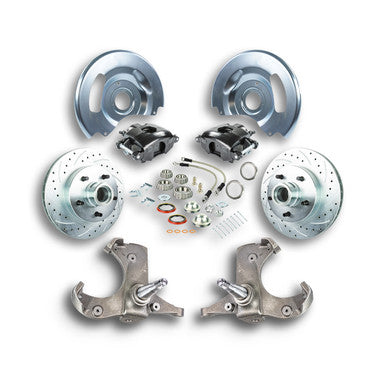 The Right Stuff 1963-1970 GM Truck/Suburban, 2WD, 2" At The Wheel Disc Brake kit Blk Calipers - (TWK6315B)
