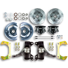 The Right Stuff 63-70 GM Truck/Suburban, 2WD, 2" Drop At The Wheel Disc Brake kit Blk Calipers - (TWK6315DB)