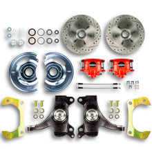 The Right Stuff 63-70 GM Truck/Suburban, 2WD, 2" Drop At The Wheel Disc Brake kit Red Calipers - (TWK6316DZ)