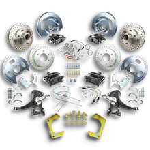 The Right Stuff 63-70 GM Truck/Suburban 2WD 2" Drop, 4 wheel At The Wheel Disc Kit, Blk Calipers - (TWK6346DB)