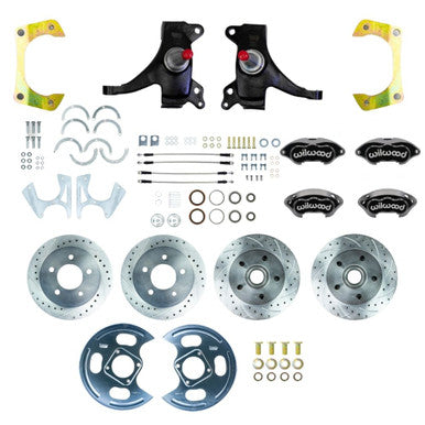 The Right Stuff 71-72 GM Truck 2WD 2" Drop 4-Wheel At The Wheel Disc Kit Black Wilwood Calipers - (TWK7155DBP)
