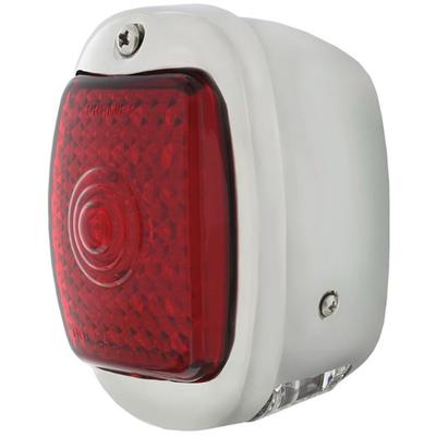 1937-38 Chevrolet Passenger Car; LED Sequential Tail Light Assembly w/ 6 LED License Lens; Polished Stainless Steel Hous