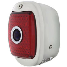 1937-38 Chevrolet Passenger Car; LED Tail Light Assembly w/ 6 LED License Lens; Polished Stainless Steel Housing; Blue D