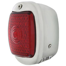 1937-38 Chevrolet Passenger Car; LED Tail Light Assembly w/ 6 LED License Lens; Polished Stainless Steel Housing; Red Le