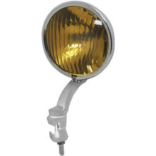 1936-38 Chrome Fog Light; Ribbed Amber Glass Lens with Chrome Bracket