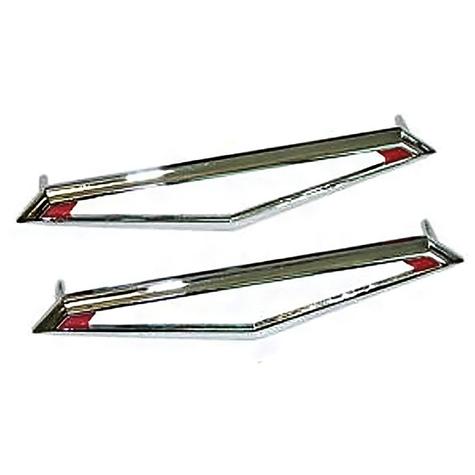 1969 Pontiac GTO; Rear Marker Lamp Bezel; Chrome; Pair