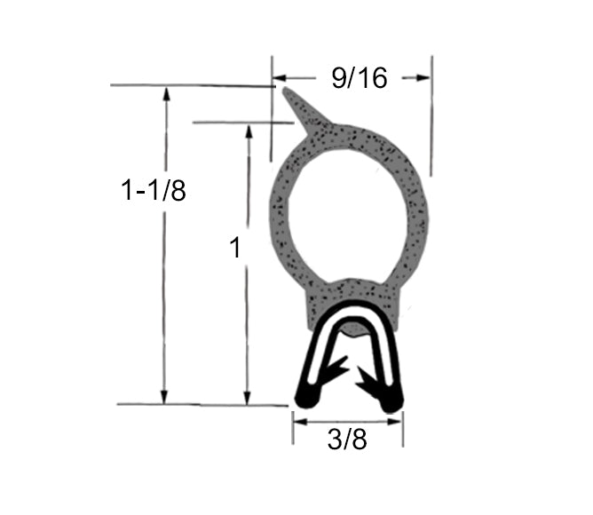 Case IH Push On Trim Seal