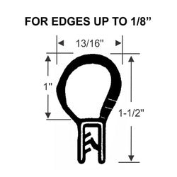 RV - Top Bulb Push-On Weatherstrip 1/8"