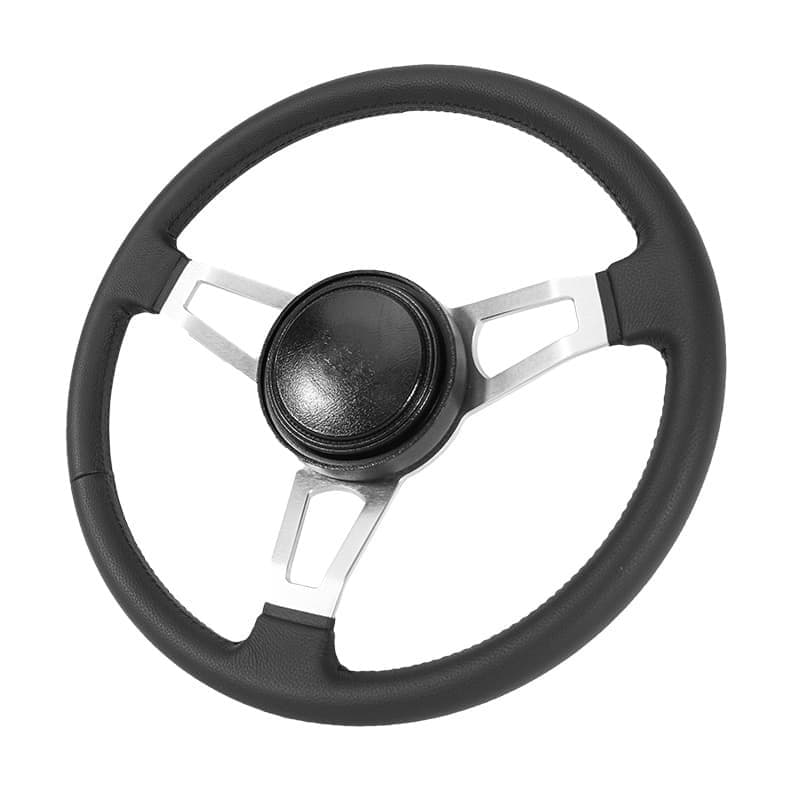 Satin Finish Mopar Tuff Wheel New Leather Design - Black with Satin Aluminum Spokes
