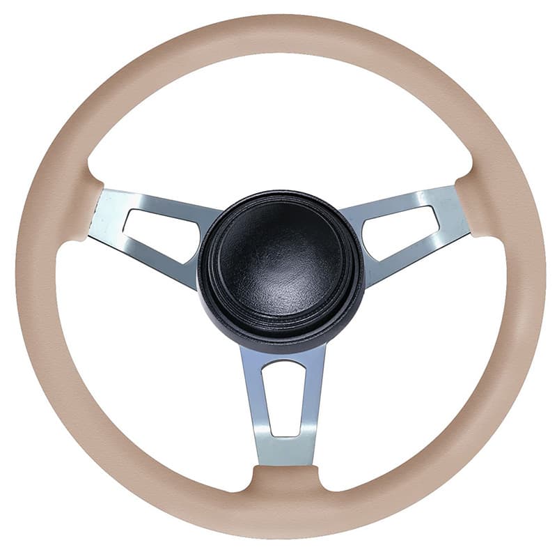 Mopar Tuff Wheel New Leather Design - Light Tan with Satin Aluminum Spokes