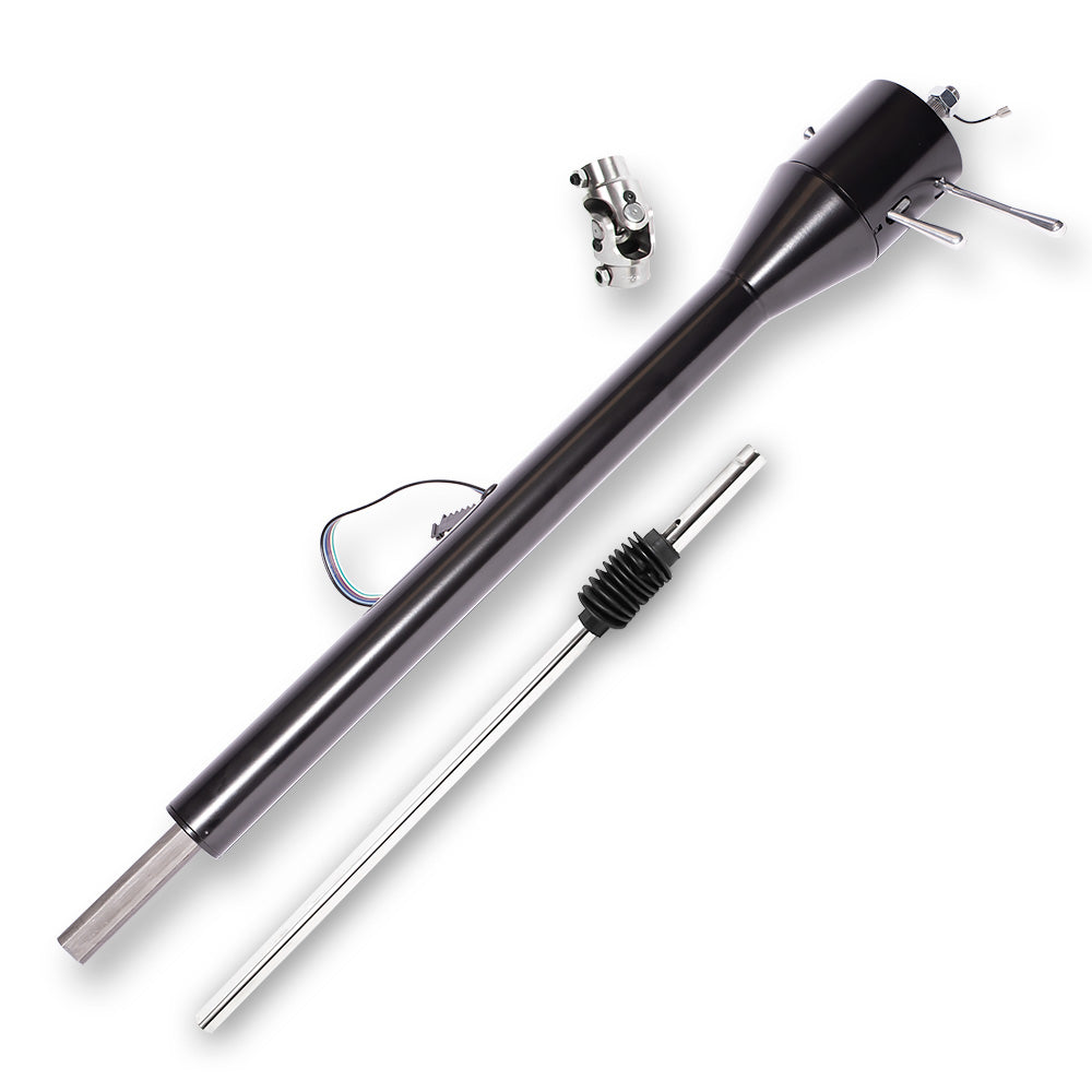 1960-66 GMC Truck Floor Shift Tilt Column: Early Power Steering - Black Powdercoat Finish