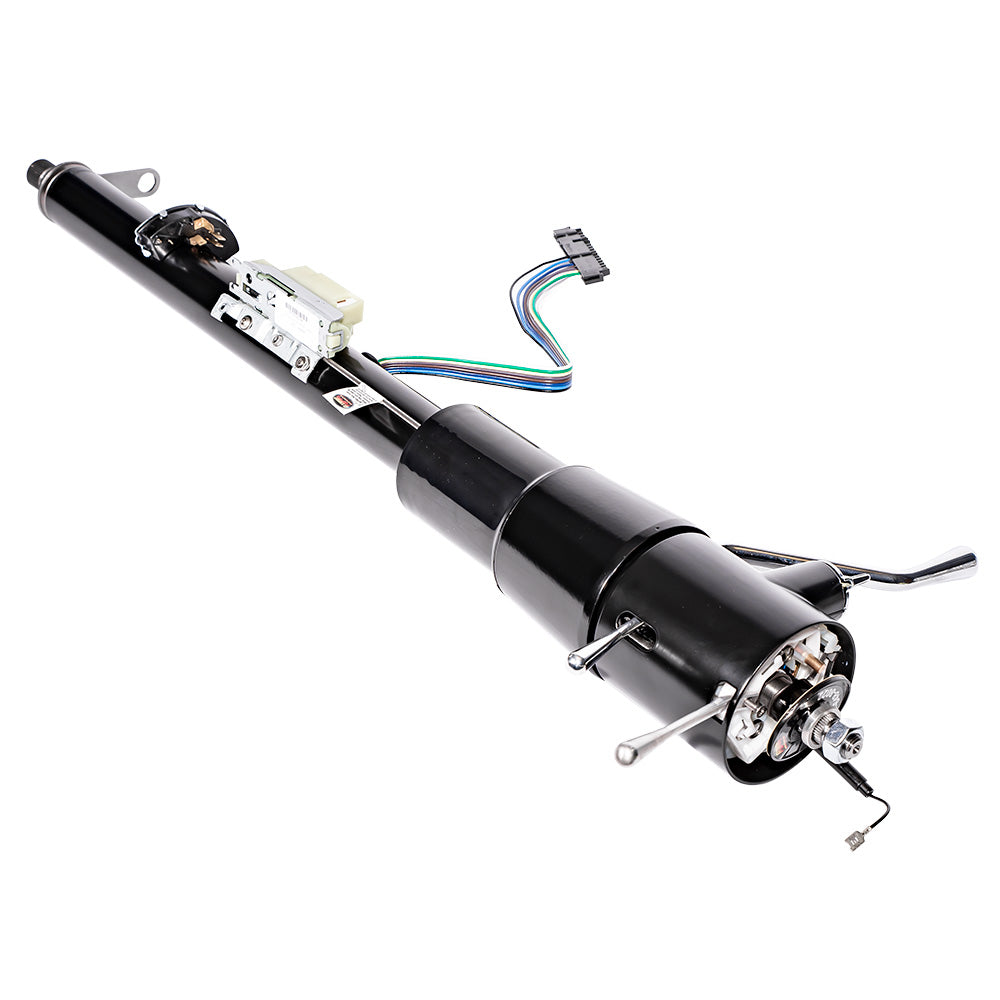 33" Muscle Car Column Shift Tilt Key Column with 1"-48 Shaft -Black Powdercoat Finish