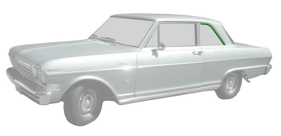 1962 - 1967 CHEVROLET - CHEVY II - 2 DOOR SEDAN GLASS RUN CHANNEL