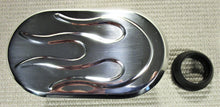 POLISHED BILLET ALUMINUM OVAL VALVE COVER ENGINE BREATHER WITH RAISED FLAMES