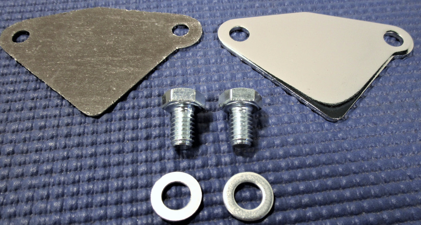SMALL BLOCK SBC CHEVROLET CHEVY INTAKE CHROME EGR BLOCK OFF PLATE SET