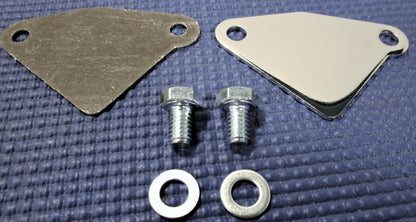 SMALL BLOCK SBC CHEVROLET CHEVY INTAKE CHROME EGR BLOCK OFF PLATE SET