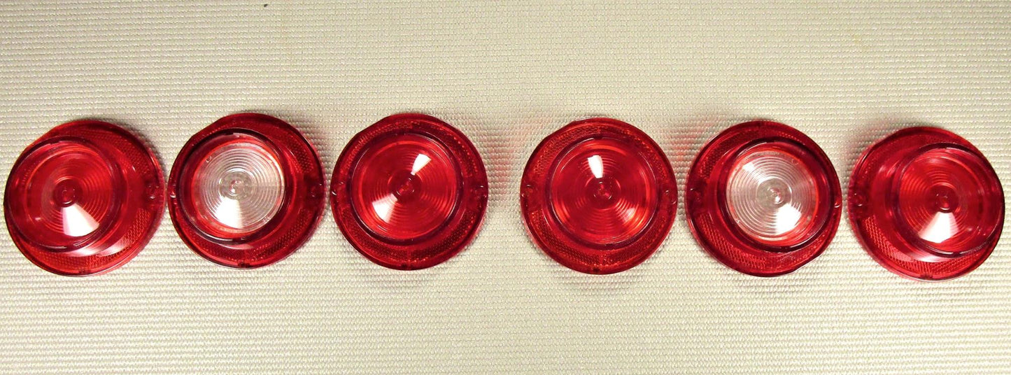 1963 CHEVROLET IMPALA REAR TAIL LAMP AND BACK-UP LIGHT LENS COMPLETE SET