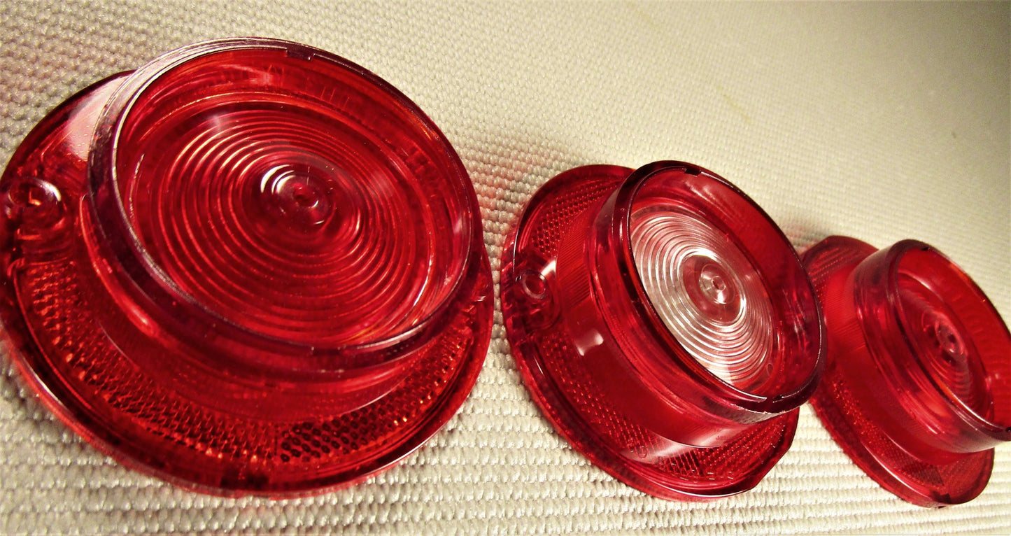 1963 CHEVROLET IMPALA REAR TAIL LAMP AND BACK-UP LIGHT LENS COMPLETE SET