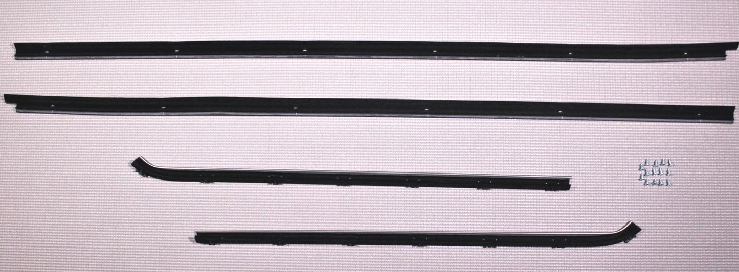 1973-1976 DODGE DART SWINGER OUTER WINDOW FELT RUBBER 4PC REPLACEMENT SET