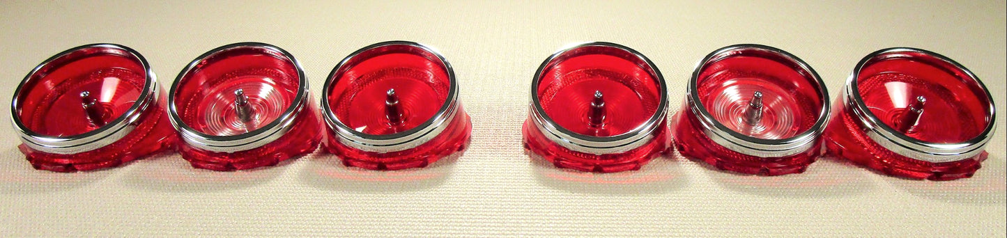 1965 CHEVROLET IMPALA REAR TAIL LAMP & BACKUP LIGHTS LENS SET NEW