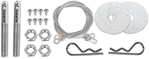 Hood Pin Kit; with Lanyard; Hair Pin Style; Universal Fit