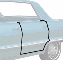 1961-1964 Impala / GM Full-Size; Rear Door Frame Weatherstrip with Clips; 4 Door
