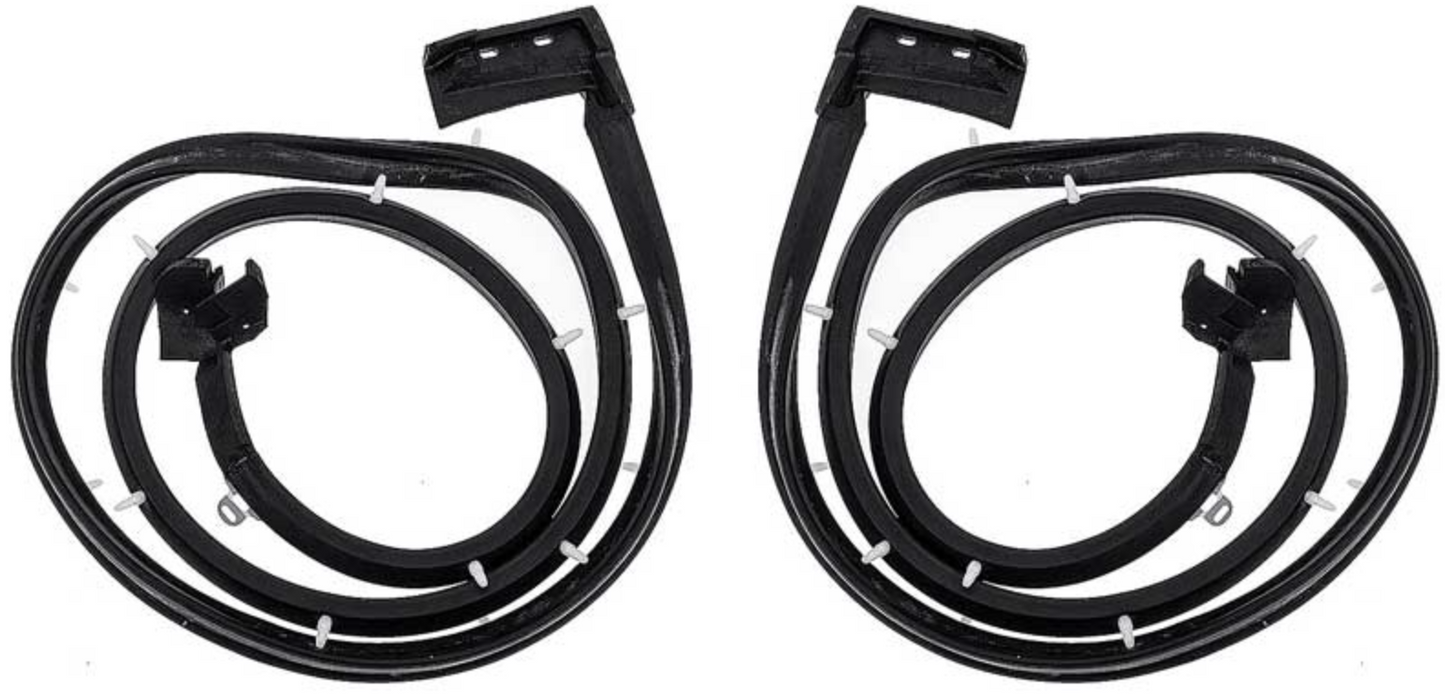 1961-1964 Impala / GM Full-Size; Rear Door Frame Weatherstrip with Clips; 4 Door