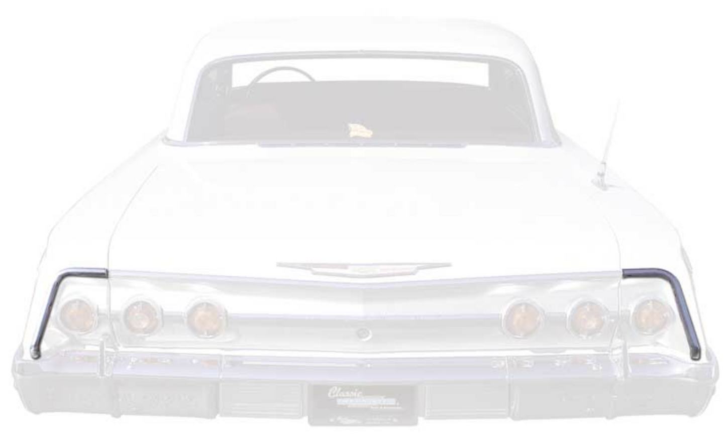 1962 Impala; Tail Panel Cove Moldings; with Hardware; Pair