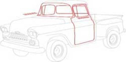 1955 - 59 CHEVROLET GMC TRUCK - 2 DOOR STANDARD CAB PICKUP WEATHERSTRIP 2ND GEN